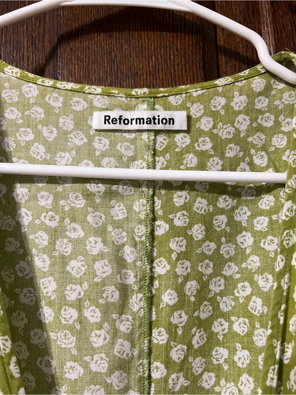 Reformation Green Floral Wrap Dress - Picture 5 of 7